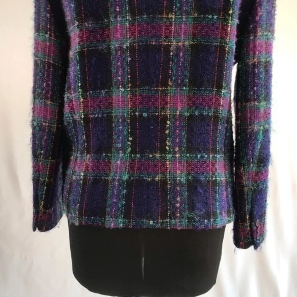 Vintage Jewel Tone Boucle Tweed Wool Blazer